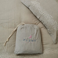 Oatmeal embroidered vines duvet cover set