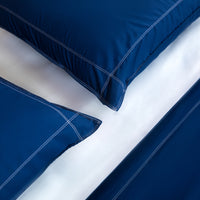 Duvet cover set with double line stitching