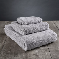 Rice Border soft grey towel