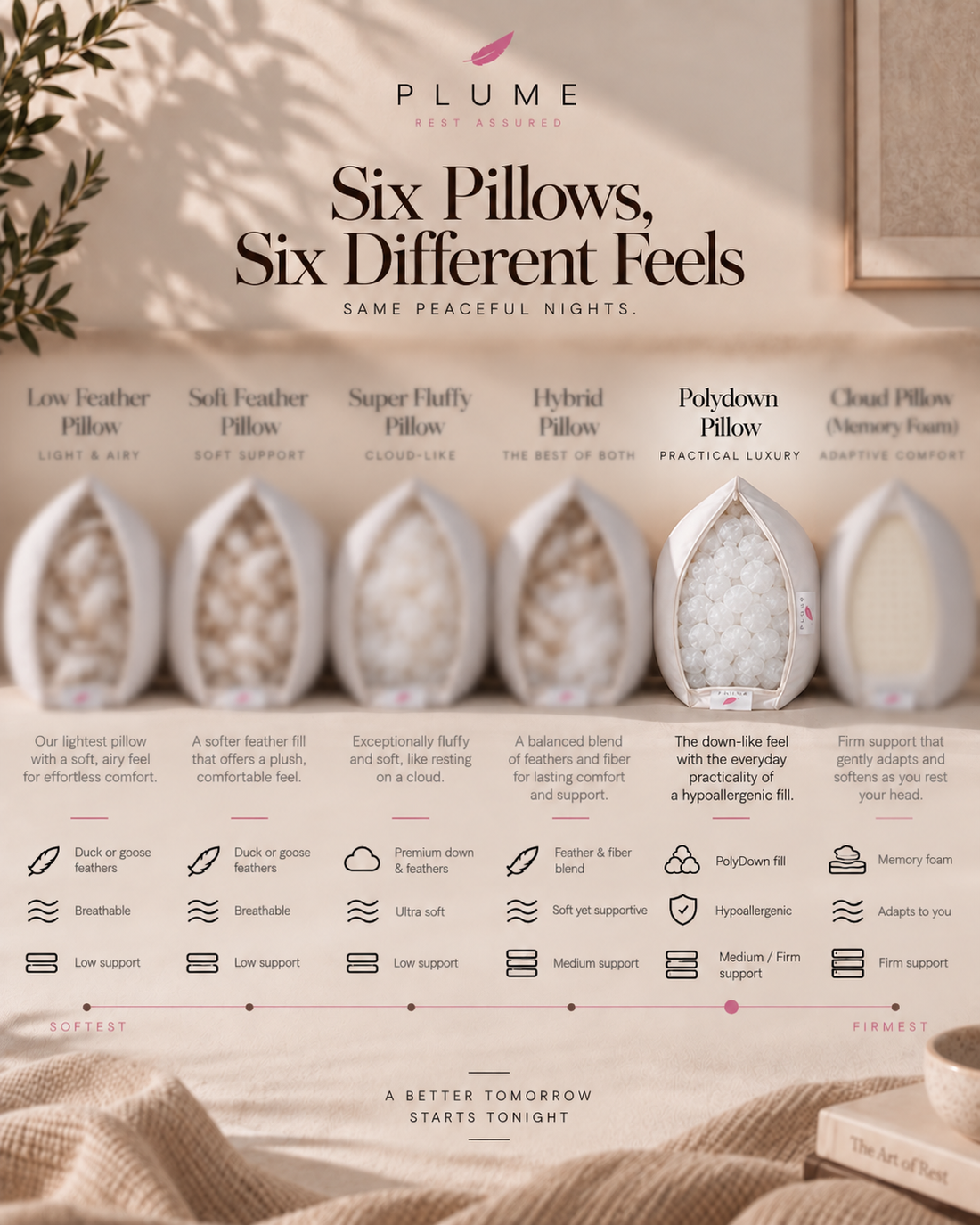 Feather alternative fluffy polydown pillow Set of 2 pillow
