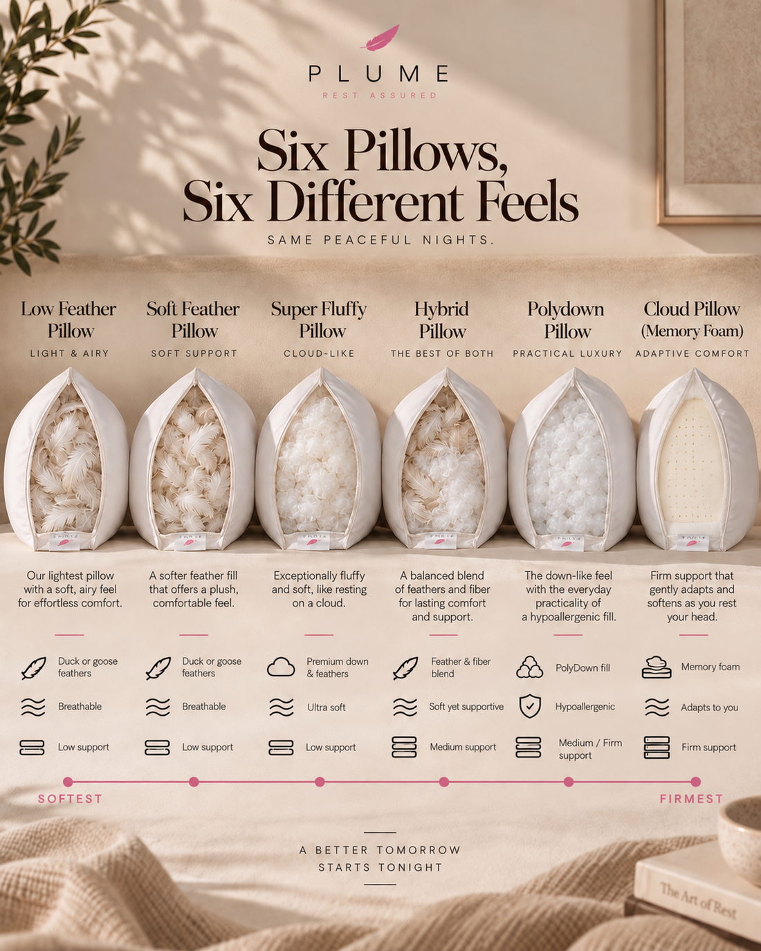 Feather alternative fluffy polydown pillow Set of 2 pillow