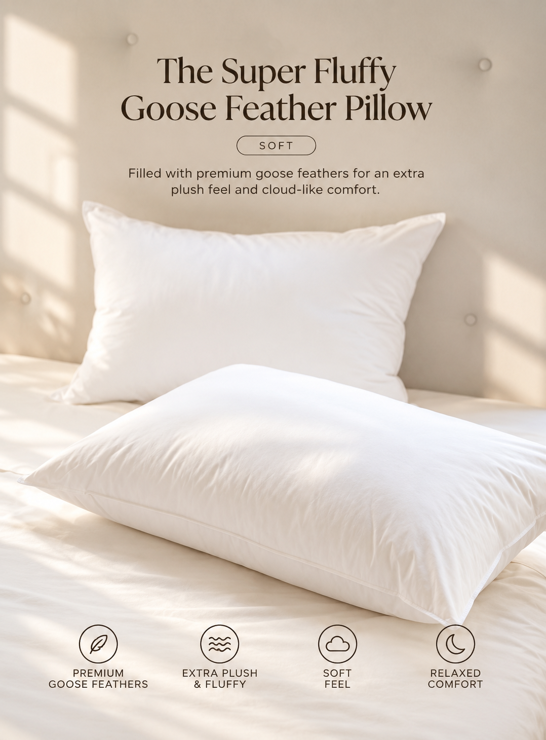 The super fluffy Goose Feather Pillow