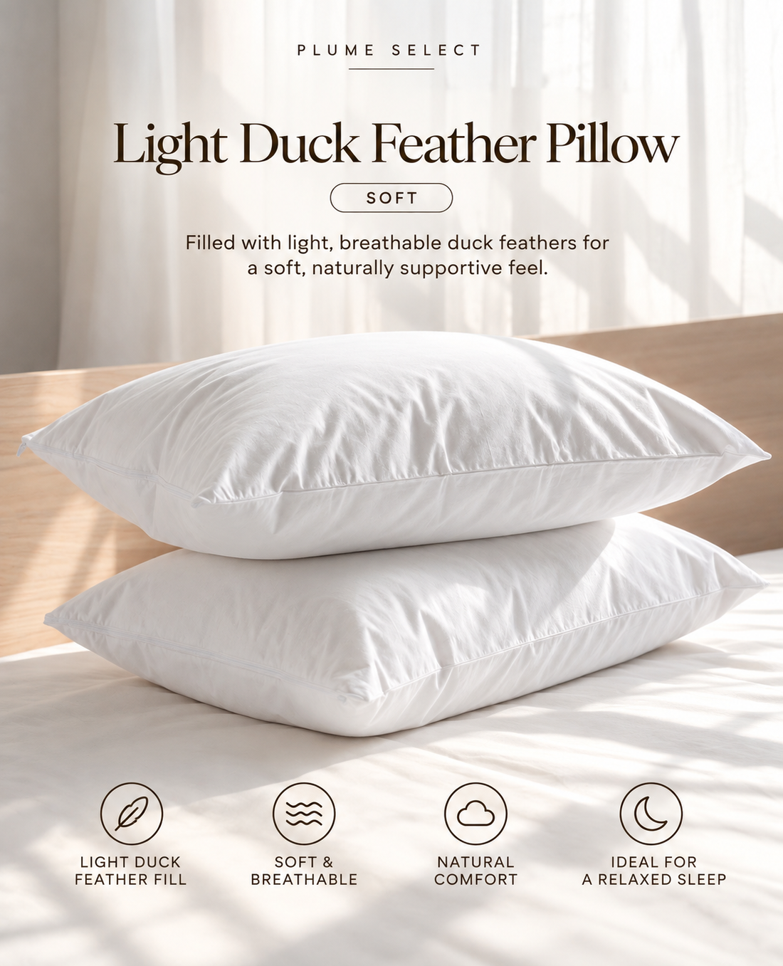 (Plume Select) Light Duck Feather Pillow