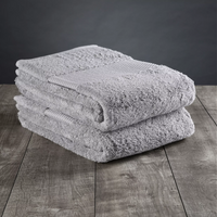 Rice Border soft grey towel