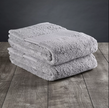 Rice Border soft grey towel