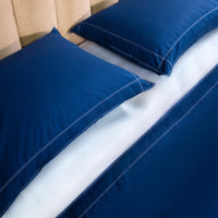 Duvet cover set with double line stitching