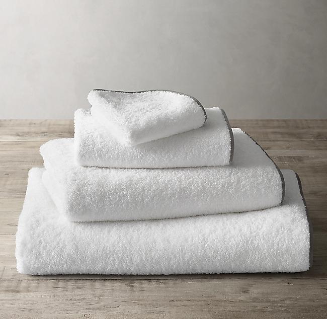 Piped super soft luxury towel.